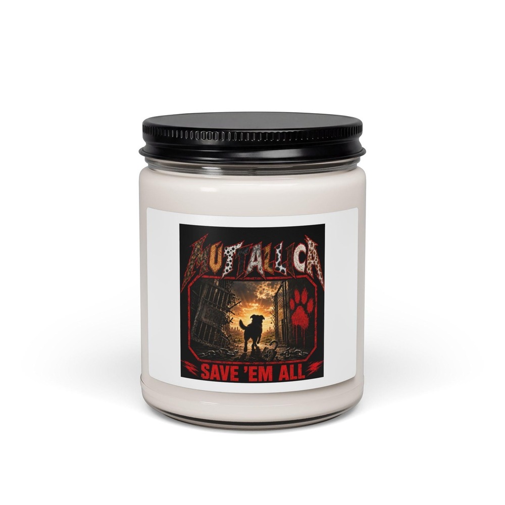 Three Dog Acres Muttalica Save Em All Rescue Dog Soy Candle 9oz Glass Jar NEW